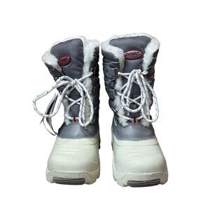 Khombu Kristal Silver White Waterproof Thermolite‎ Fur Lined Winter Boots 1 NIB